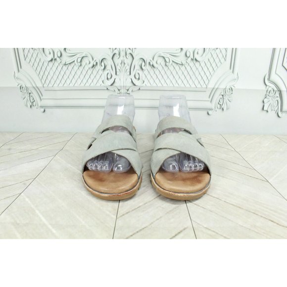 LL BEAN Lakewashed Gray Suede Strappy Slide Slip On Sandals Size 9 M - Picture 4 of 8